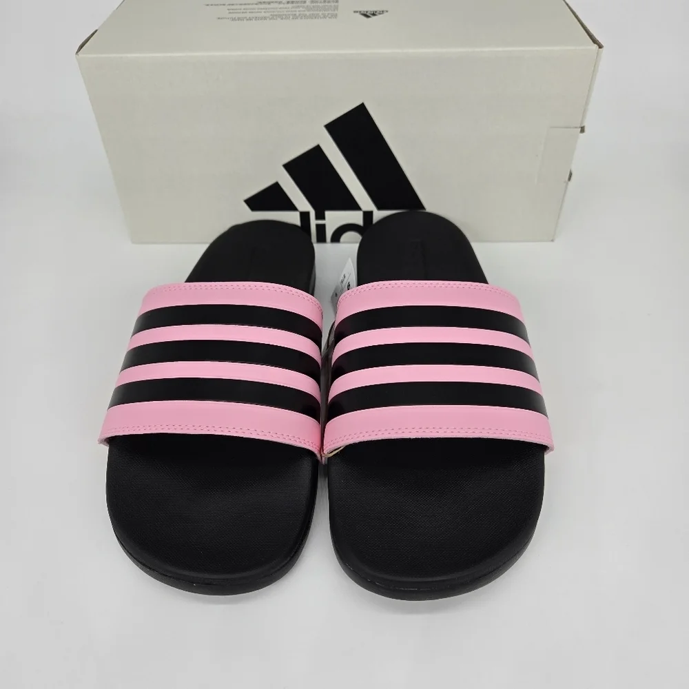New adidas Adilette Comfort Slides True Pink Core Black Men's Shoes Size 11